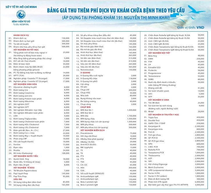 Bảng giá theo yêu cầu